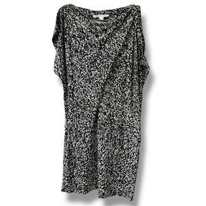 Diane von Furstenberg DVF Posie Black And White Dress Size 10 Designer Office